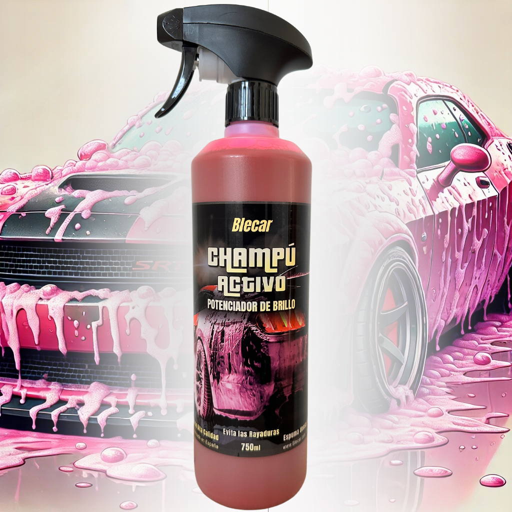 Champú activo para coches - Limpieza profunda y brillo intenso con espuma densa